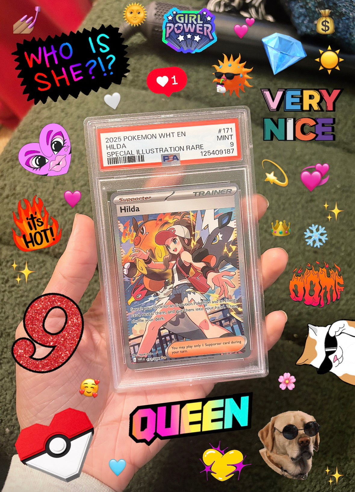 PSA 9 MINT - SIR HILDA - #171 - 2025 POKEMON WHITE FLARE (English)