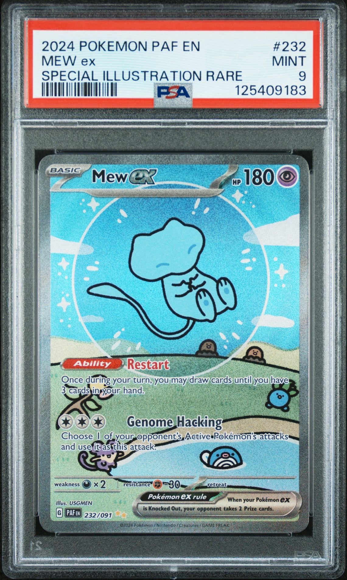 PSA 9 MINT - SIR MEW EX - #232 - 2024 PALDEAN FATES (English)