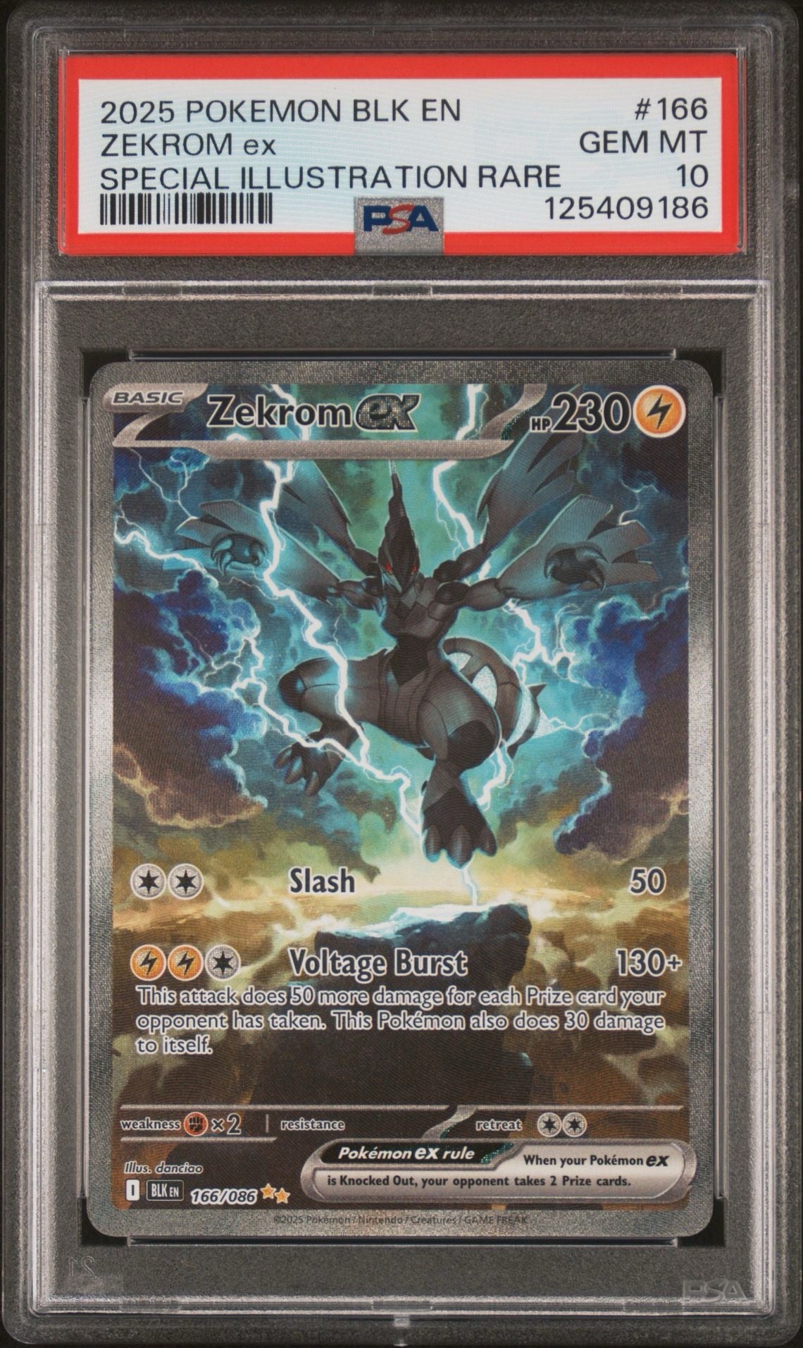 PSA 10 GEM MT - SIR ZEKROM - #166 2025 BLACK BOLT (English)