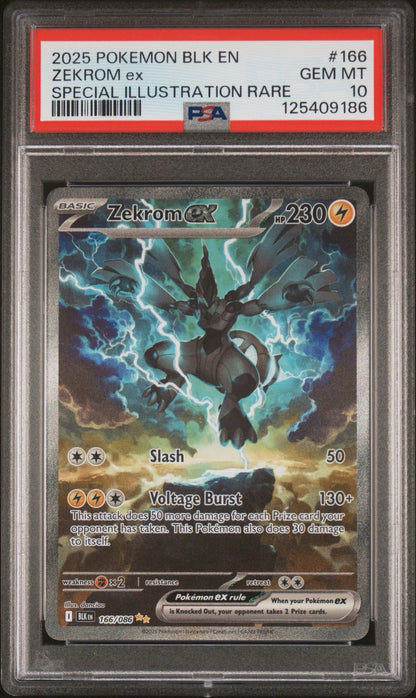 PSA 10 GEM MT - SIR ZEKROM - #166 2025 BLACK BOLT (English)